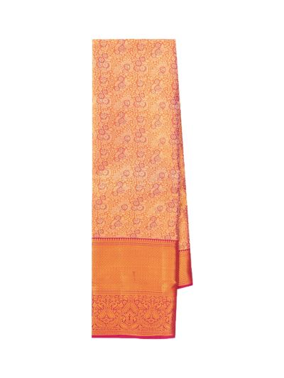 Gracecharm Tissue Silk Jacquard Gold Zari Floral Jaal Border Saree