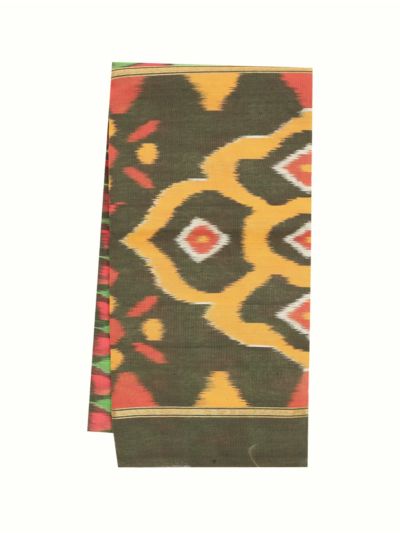 Gracecharm Pochampally Silk Cotton Triangle Butta Geometric Pallu Saree