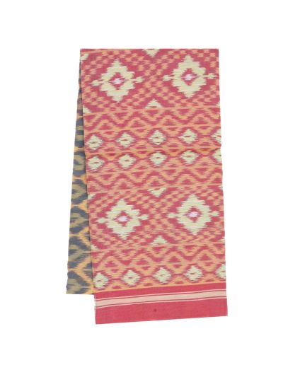 Gracecharm Pochampally Silk Cotton Leaf Vine Geometric Pallu Saree