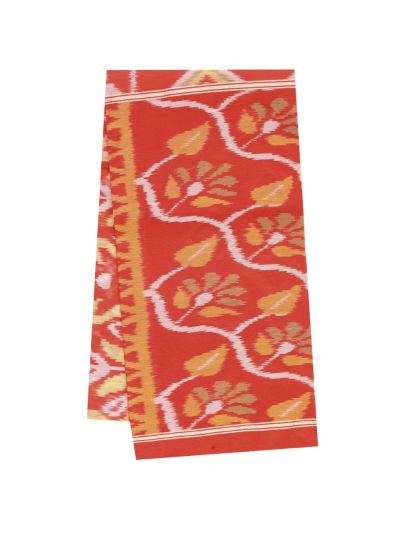 Gracecharm Pochampally Silk Cotton Diamond Butta Floral Vine Pallu Saree