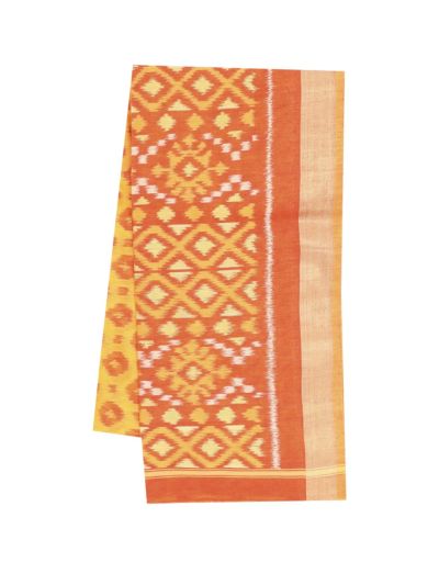 Gracecharm Pochampally Silk Cotton Circular Butta Diamond Pallu Saree