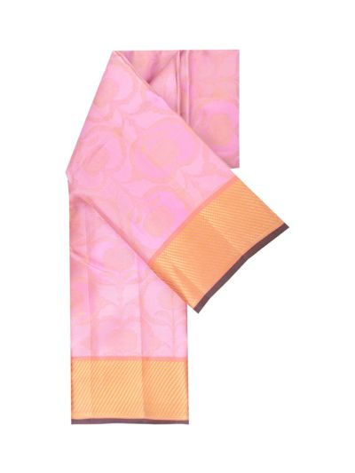 Vivaha Arani Pure Silk Floral Vine Jaal with Contrast Diagonal Zari Pallu Saree