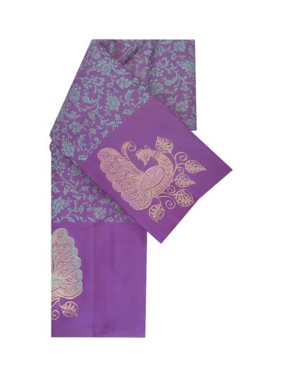 Vivaha Arani Pure Silk Floral Vine Jaal Peacock Border Diamond Brocade Pallu Saree