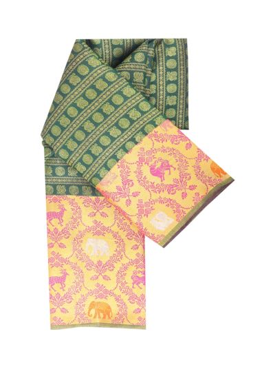Vivaha Arani Pure Silk Annapakshi Butta with Diagonal Stripe Pallu Saree