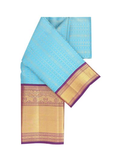 Vivaha Arani Pure Silk Geometric Zari Stripe with Diamond Brocade Pallu Saree