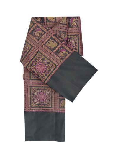 Vivaha Arani Pure Silk Geometric Animal Floral Brocade with Diamond Brocade Pallu Saree