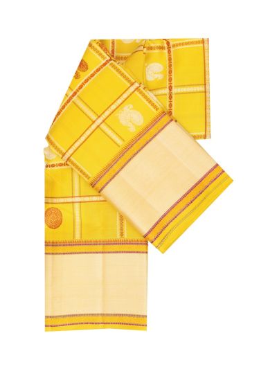 Vivaha Arani Pure Silk Annapakshi Chakra Checks with Contrast Motif Pallu Saree