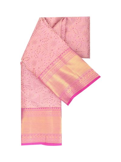 Vivaha Kanchipuram Pure Silk Floral Jaal with Diamond Lattice Floral Pallu Saree