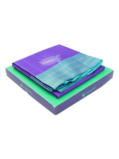 Kanmanie Pure Soft Silk Lotus Butta with 5-Inch Zari Line Border Saree
