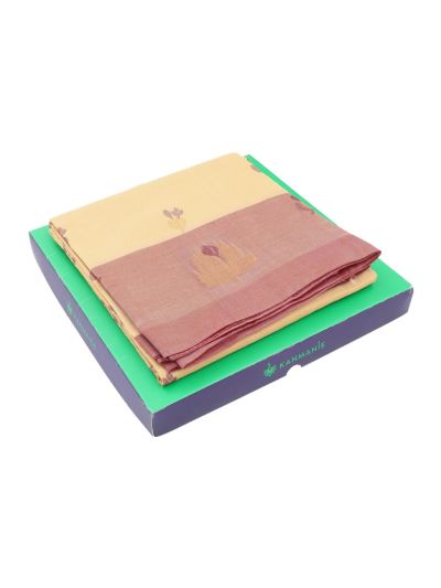 Kanmanie Cotton Butta with 3-Inch Asthiri Border Saree