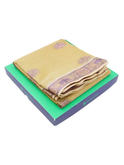 Kanmanie Cotton Lotus Butta with 3 Inch Odisa Border Pallu Saree