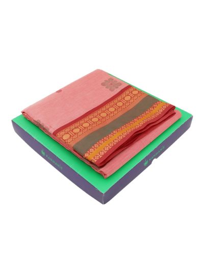 Kanmanie Cotton Floral Butta with Border Saree