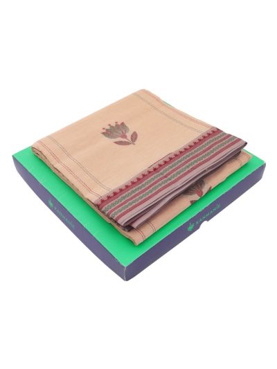 Kanmanie Cotton Floral Butta with 3 inch Jacquard Border Saree