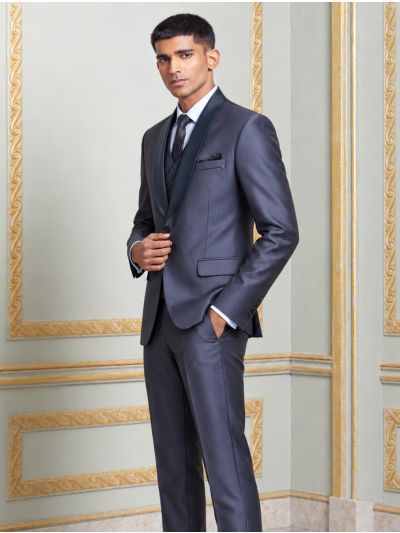 Bennevis Men’s Satin Shawl Lapel Tuxedo 5 Piece Suit Set