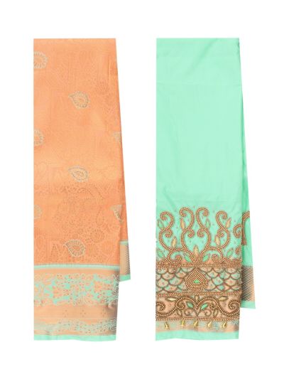 Gracecharm Gift Art Silk Floral Leaf Butta with Floral Arch Pallu Zari Border Saree