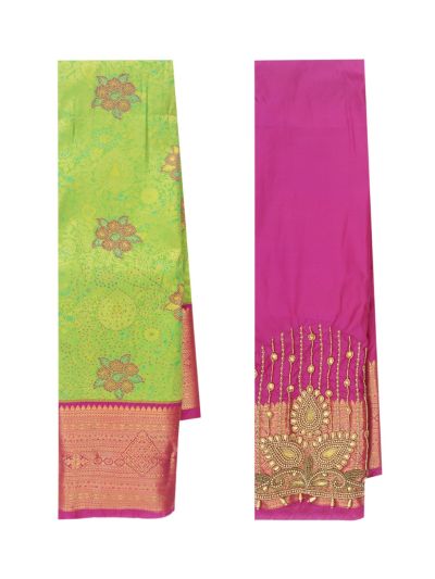 Gracecharm Gift Art Silk Floral Jaal with Floral Medallion Pallu Saree