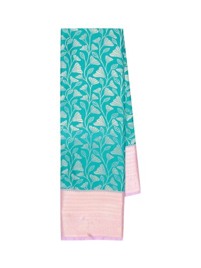 Gracecharm Gift Art Silk Floral Jaal with Ornamental Paisley Pallu Saree