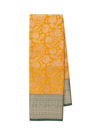 Gracecharm Gift Art Silk Floral Vine Jaal with Ornamental Panel Pallu Saree