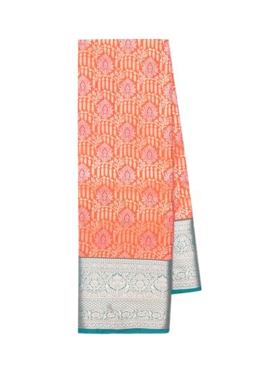 Gracecharm Gift Art Silk Floral Jaal with Paisley Medallion Pallu Saree