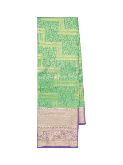 Gracecharm Gift Art Silk Geometric Maze Jaal with Floral Zari Pallu Saree
