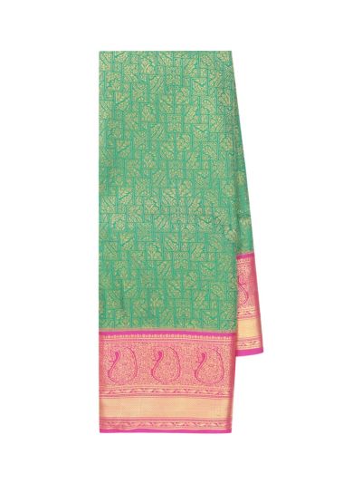 Gracecharm Gift Art Silk Geometric Floral Jaal with Paisley Pallu Saree