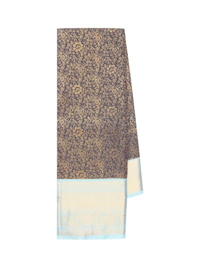 Gracecharm Gift Art Silk Floral Vine Jaal with Contrast Border Saree