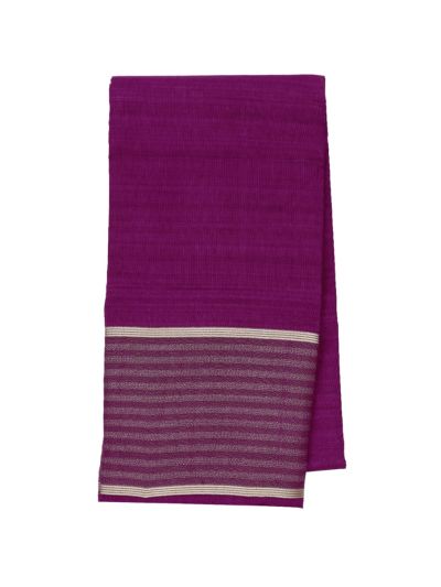 Gracecharm Semi Jute Fine Zari Stripe Pallu with Border Saree