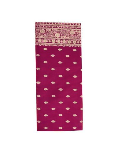 BlossomEase Semi Banarasi Floral Butta with Paisley Brocade Pallu Saree