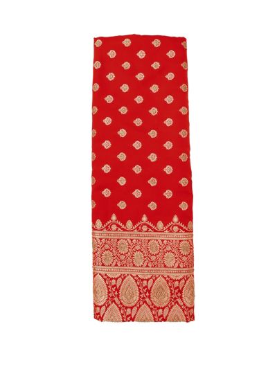 BlossomEase Semi Banarasi Floral Butta with Paisley Brocade Pallu Saree