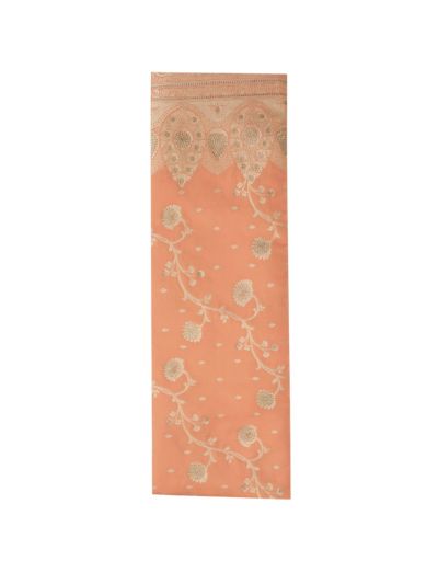 BlossomEase Semi Banarasi Floral Jaal with Paisley Brocade Pallu Saree