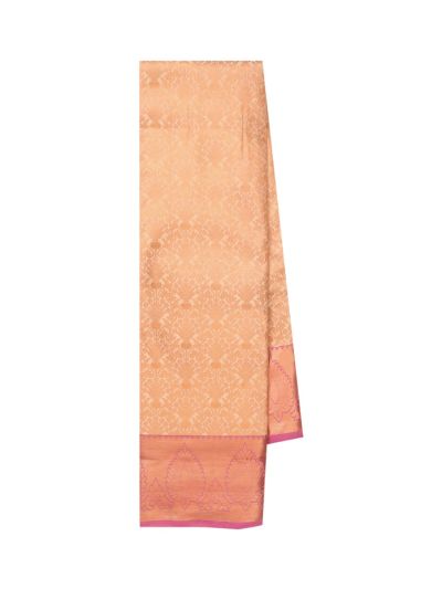 Gracecharm Peach Gift Art Silk Floral Jacquard with Geometric Pallu Saree