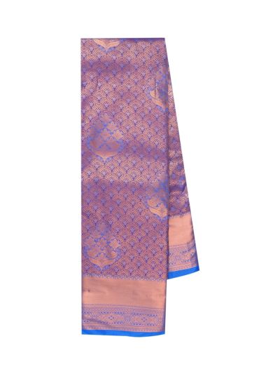 Gracecharm Violet Base Gift Art Silk Floral Jacquard with Geometric Pallu Saree