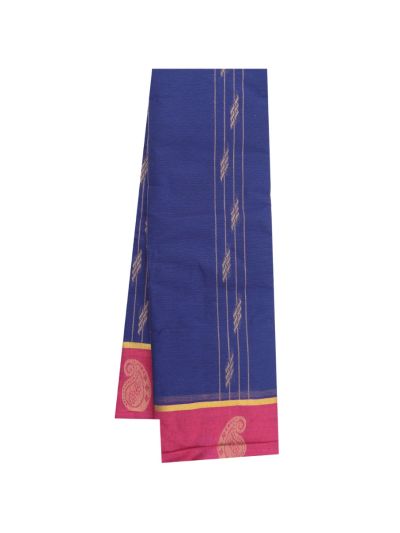 Gracecharm Elegant Kanchi Cotton Zari Stripes with Paisley Border Saree