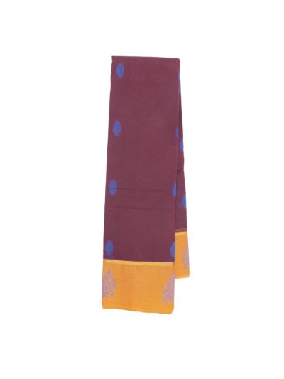 Gracecharm Elegant Kanchi Cotton Floral Butta with Mango Border Saree