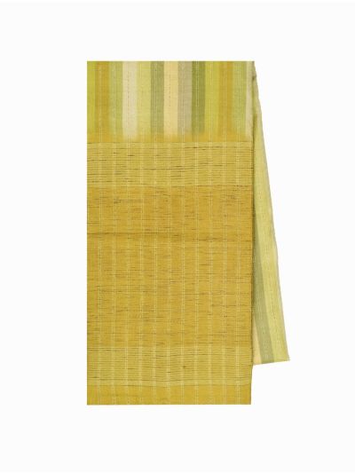 Gracecharm Semi Jute Multicolour Stripes with Pallu Border Saree