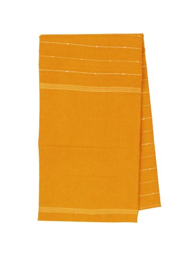 Gracecharm Semi Jute Dotted Pinstripe with Plain Pallu Border Saree