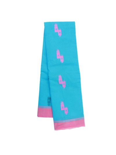 Gracecharm Elegant Kanchi Cotton Geometric Butta with Floral Pallu Saree