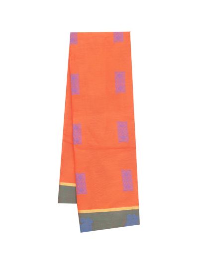 Gracecharm Elegant Kanchi Cotton Floral Butta with Brocade Pallu Saree