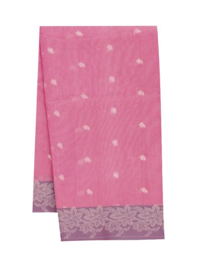 Gracecharm Kora Silk Cotton Butta with Floral Jacquard Border Saree