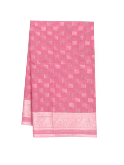 Gracecharm Kora Silk Cotton Stripe Butta with Floral Border Saree