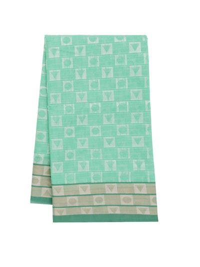 Gracecharm Kora Silk Cotton Geometric Butta with Jacquard Border Saree