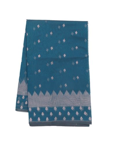 Gracecharm Kora Silk Cotton Butta with Temple Jacquard Border Saree