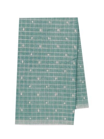 Gracecharm Kora Silk Cotton Checks Butta with Jacquard Pallu Saree