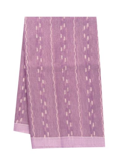 Gracecharm Kora Silk Cotton Mauve Pink Striped Butta Design Saree