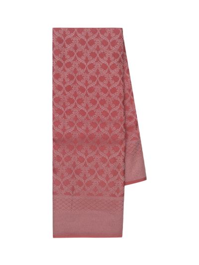 Gracecharm Deep Dusty Pink Art Soft Silk Floral Butta with Geometric Brocade Pallu Saree