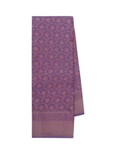 Gracecharm Old Mauve Art Soft Silk Butta with Geometric Brocade Pallu Saree