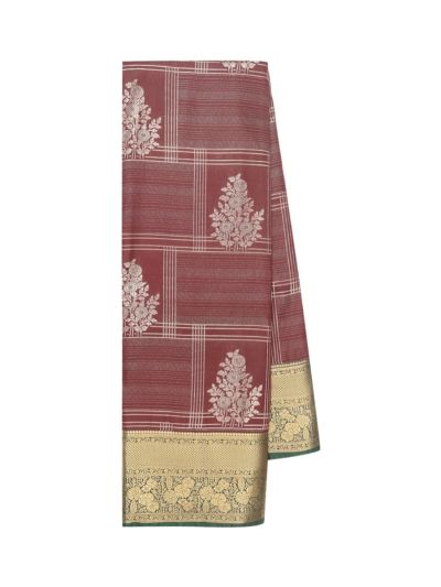 Gracecharm Maroon Tissue Art Soft Silk Floral Jaal Motif with Zari Border Saree
