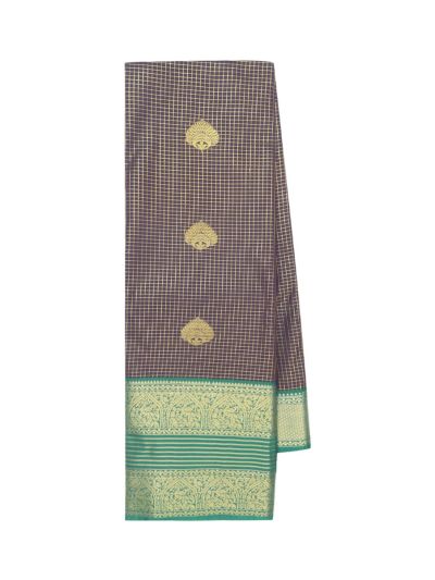 Gracecharm Dark Violet Art Soft Silk Dotted Stripe with Diamond Zari Pallu Saree 