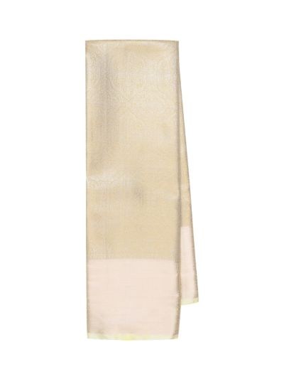 Gracecharm Cream Gold Art Soft Silk Floral Jaal Motif with Zari Border Saree