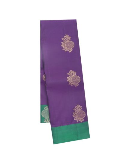 Gracecharm Art Soft Silk Purple Mango Butta Zari Saree